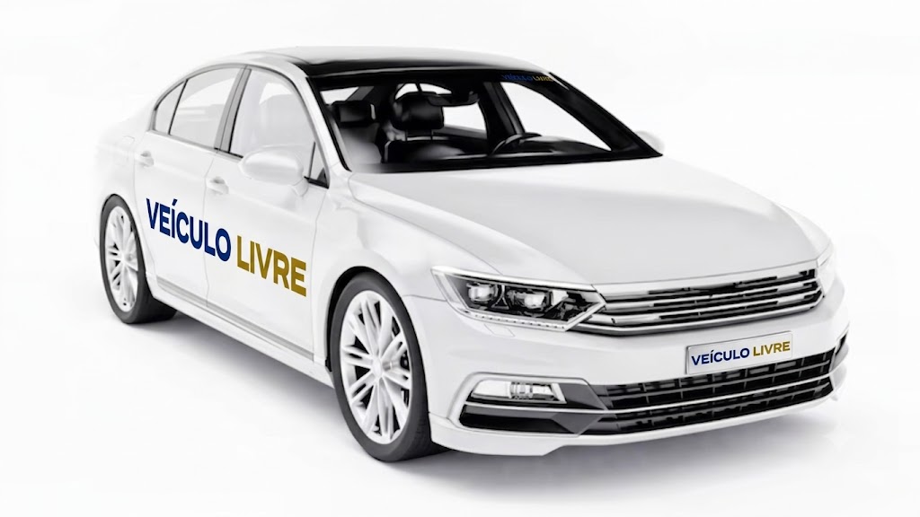Sedan branco com a marca Veículo Livre